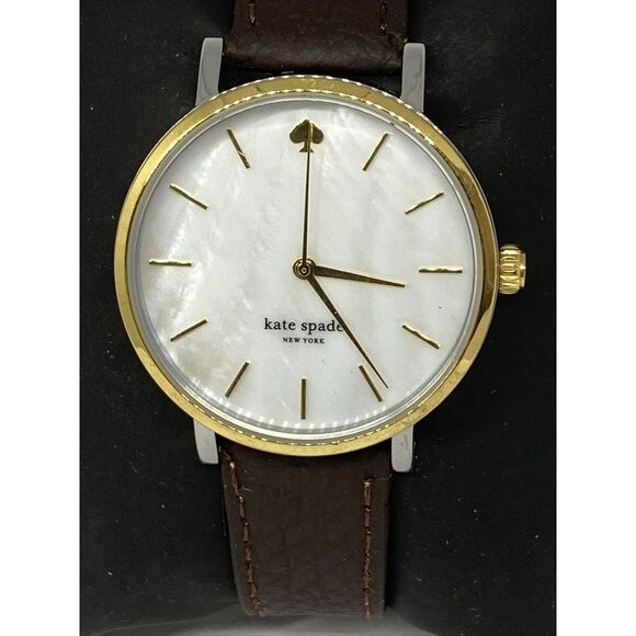 Kate Spade New York 0781 Women Brown Leather White Analog Dial Wrist Watch XX578 - Picture 2 of 12